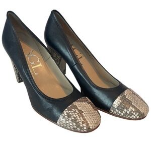EUC Atillio Giusti Leombruni Cap Snakeskin Embossed Leather Heels size 10